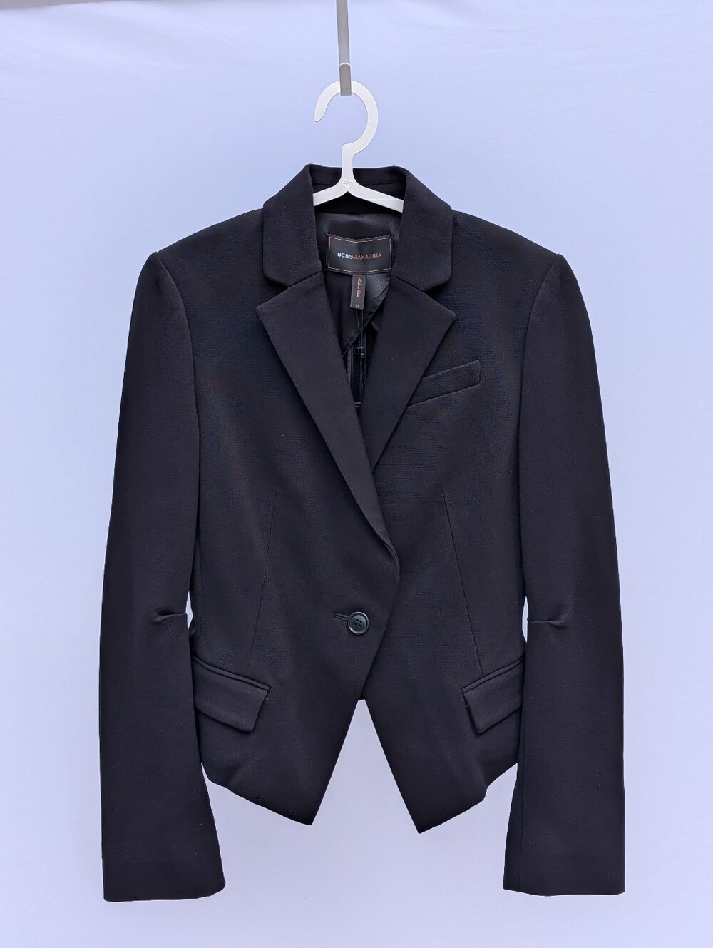BCBG MaxAzria Single Button Black Cropped Blazer, NWT